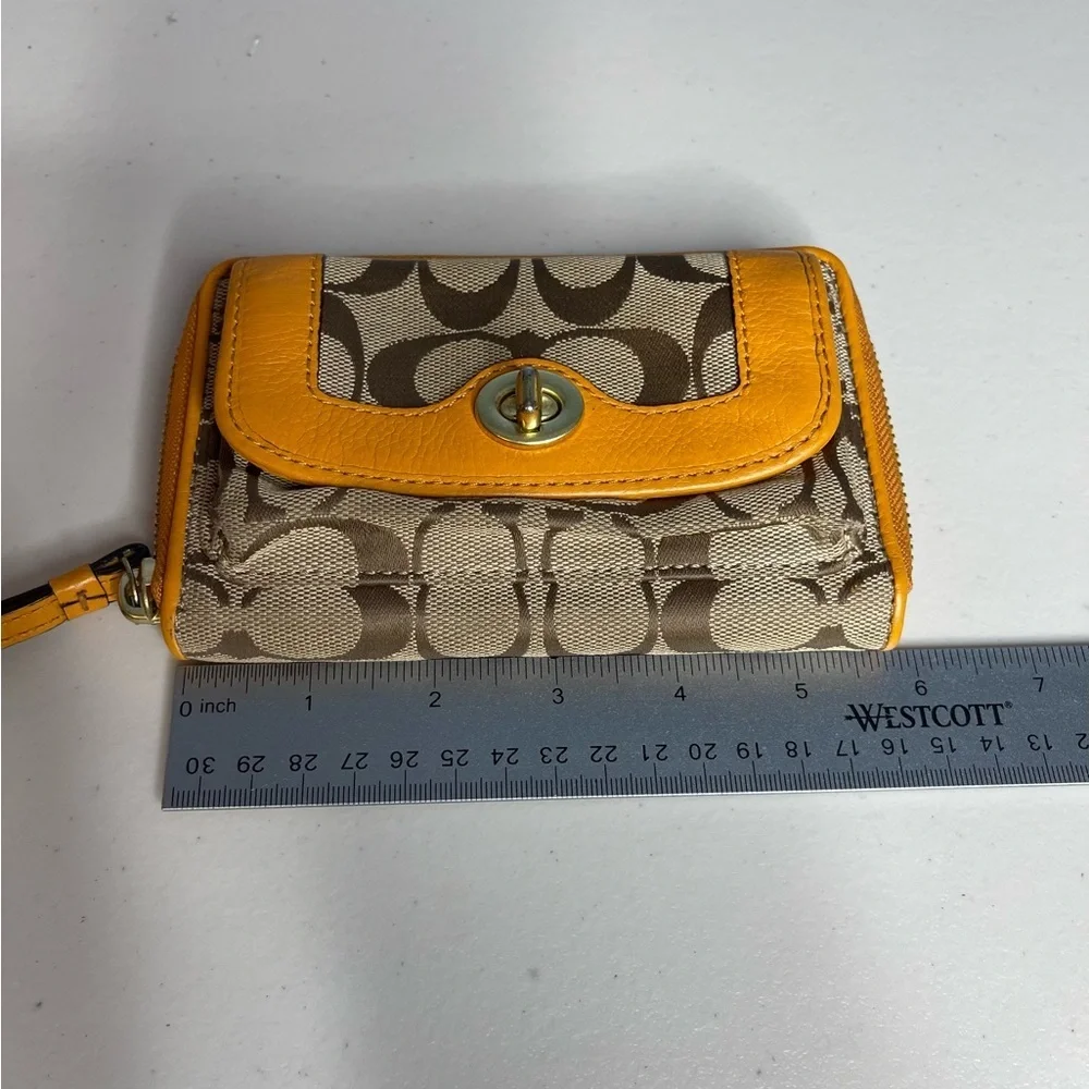 Coach signature pumpkin orange/ Tan adjustable Backpack and Wallet Set with tags